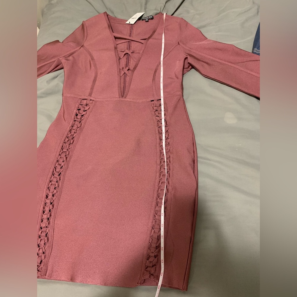NWT Fashion Nova Unapologetic Bandage Long Sleeve Dress - Picture 4 of 12